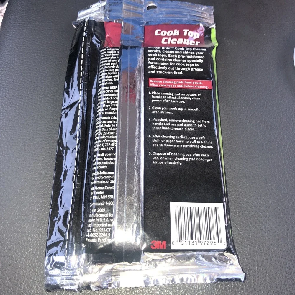 NEW Scotch-Brite 3M Cook Top Cleaner Refill Pads 6-Pack Pre-Moistened Pads